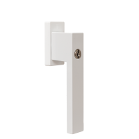 klamka okienna z kluczykiem DUBLIN biała RAL9016