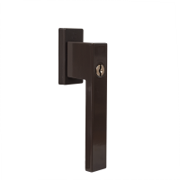 klamka okienna z kluczykiem DUBLIN brązowa RAL8019